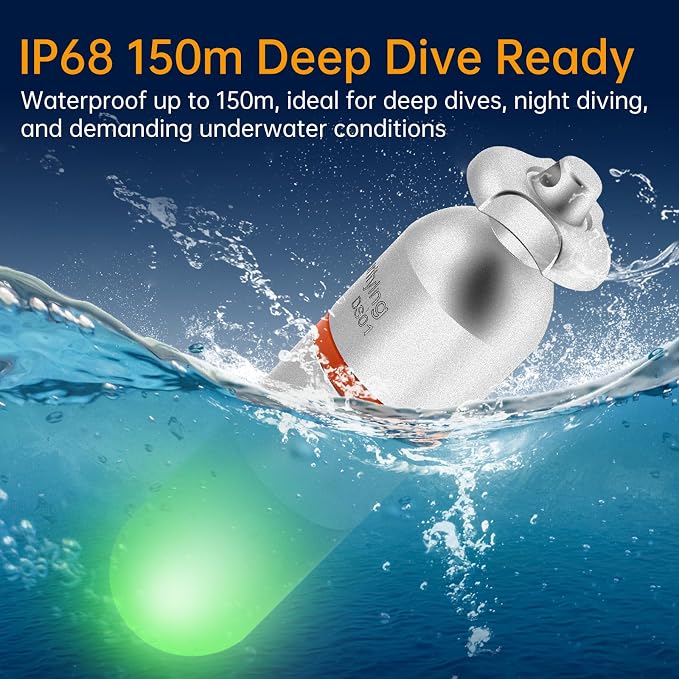 SecurityIng 4-Pack Dive Marker Light, 150m Waterproof Mini Scuba Tank Light, Steady & Flash Modes,AAA Battery Included, LED Diving Signal Light for Night Diving Camping Cave Adventure-Green