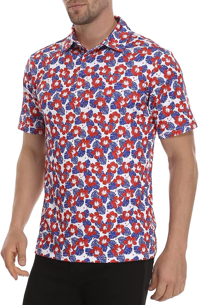 LRD Golf Shirts for Men UPF 50 Moisture Wicking Short Sleeve Polo Shirt