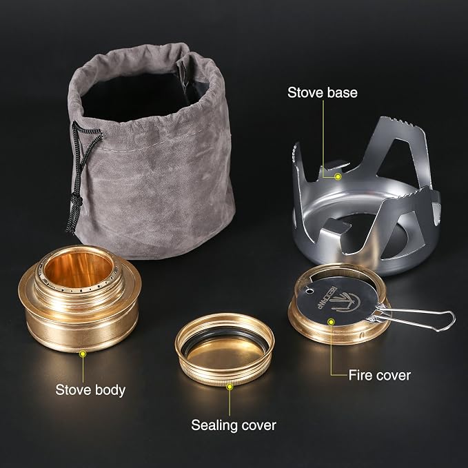 REDCAMP 6" Small Folding Campfire Grill with Mini Alcohol Stove