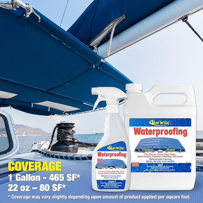 STAR BRITE 081922XX Fabric Waterproofer with Stain Repellent and UV Protection - 22 oz.