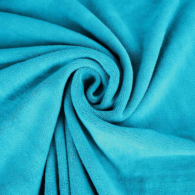 JML Large Microfiber Bath Towels Set with Hanging Loop, 2 Pack (30" x 60") - Soft, Absorbent, Quick Drying, Lint-Free, Fade Resistant, Use for Salon, Hair Wrap, Fitness, Sport, Yoga, Teal
