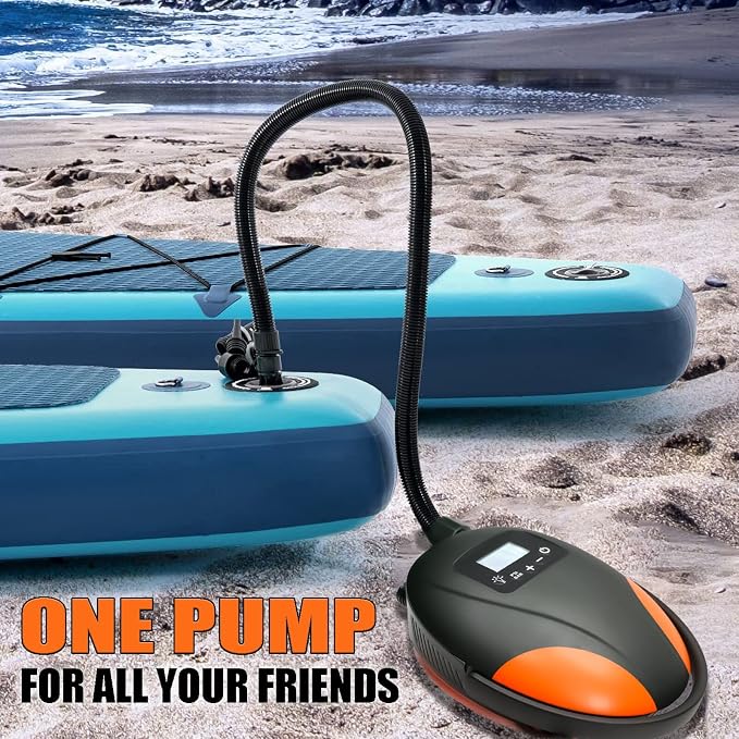 Paddle Board Pump,20PSI High Pressure SUP Electric Air Pump,Dual Stage Inflation SUP Electric Pump for Stand Up Paddle Boards,Boats,Kayak,Inflation & Deflation,12V DC Car Connector
