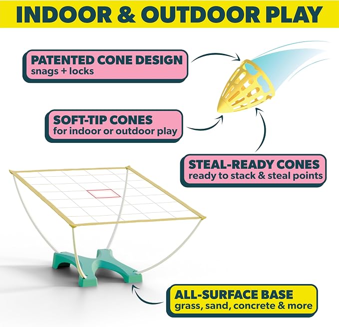 The Original Cone Toss Outdoor Target Tossing Outdoor Game | A New Twist on Cornhole and Bean Bag Toss Games | Perfect for Family, Friends, BBQs, & Tailgates | Fun for all Ages, 8 and Up