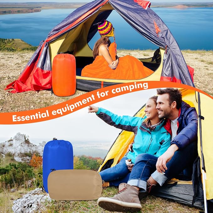 Macarrie 10 Pcs Bulk Sleeping Bags for Adults 0 Degree Waterproof Emergency Sleeping Bags with Compression Sack for Camping Hiking Backpacking Outdoor Activities