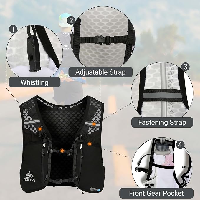 Lightweight Marathon Hydration Running Cycling Hiking Vest Backpack, Water Bladder Pack for Outdoor Sports