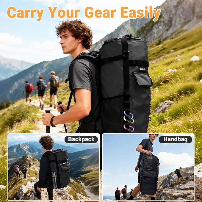 Climbing Rope Bag,Large Capacity Arborist Rope Storage Bag,Waterproof Oxford Tree Rock Climbing Rope Backpack,Outdoor Climbing Gear Storage Bag with Hand Straps
