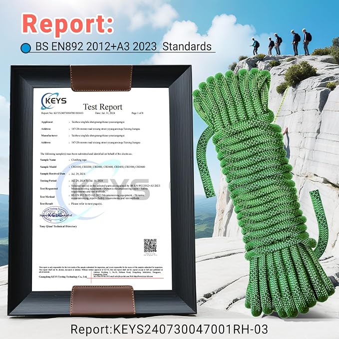 10.5mm Climbing Rope,32FT Static Rock Climbing Rope for Escape Rope Ice Climbing Equipment Fire Rescue Parachute