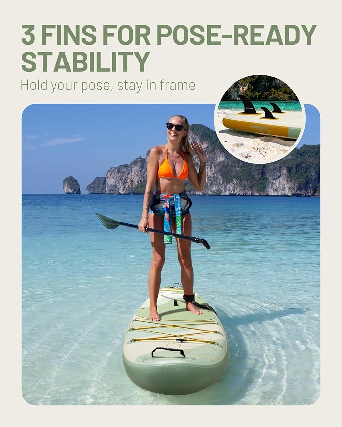 CETANA Extra Wide Inflatable Paddle Board 11'6 x 35" x 6", 450LB High Weight Capacity Wide Stable Stand Up Paddle Board for Beginners, 2–3 Person Large Paddleboard with 3 Fins, Dual Bungee, 15 D Rings