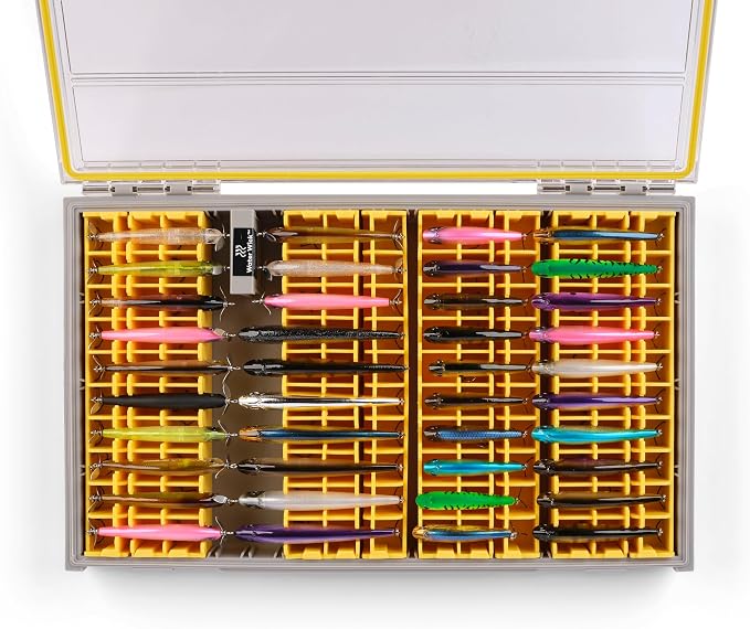 Plano EDGE 3700 Hard Minnow Box, Stores 30-50 Fishing Baits, with Rust-Preventive Rustricor, Dri-Loc Watertight Seal, WaterWick, Transparent DuraView Lid, Storage for Hard Bait and Lures