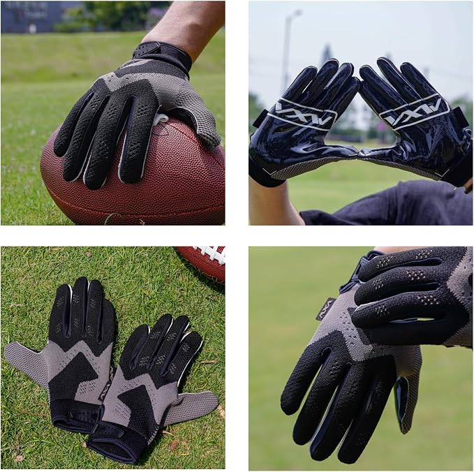 VXW Gripboost Football Gloves for Youth Adult, Super Sticky Grip Palm Pad for Receiver, Lineman, Rider