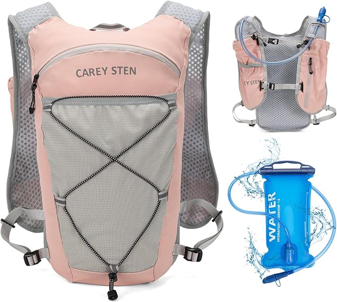 Carey STEN Lightweight Running Hydration Vest, Breathable Outdoor Backpack for Trail Running, Hiking, Cycling & Marathon, Suitable for Both Men and Women