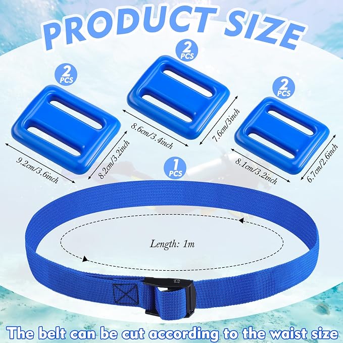 BBTO 6 Pack Dive Weights Belt for Scuba Diving Coated Dive Weights Nylon Dive Belt with Metal Quick Release Buckle for Free Diving Spear Fishing (1lb-3.3lb / 0.5kg-1.5kg)