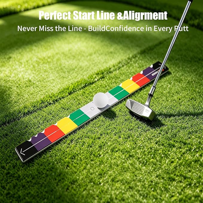 2PCS Golf Putting Aid Stroke Meter 2.0, Improve Stroke Length, Speed & Distance Control, Professional Alignment Aid for Indoor & Outdoor Practice