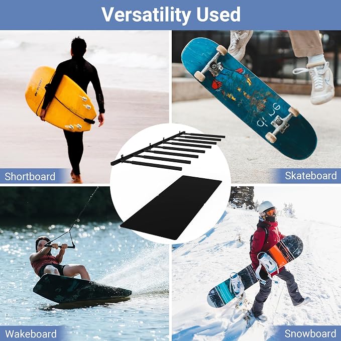 Surfboard Rack Wall Mount 6 Arms/8 Arms, Surfboard Rack for Wall with Rubber Mat, Vertical Paddle Board Storage Holds 6 Boards/8 Boards Storage Mount System at Home and Garage