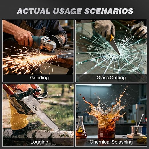 ARCCAPTAIN Panoramic Full Face Shield, Full Face Impact Resistant Mask with Polycarbonate Visor and Adjustable Ratcheting Headgear, ANSI Z87.1 Certified for Grinding, Cutting, Industrial Use
