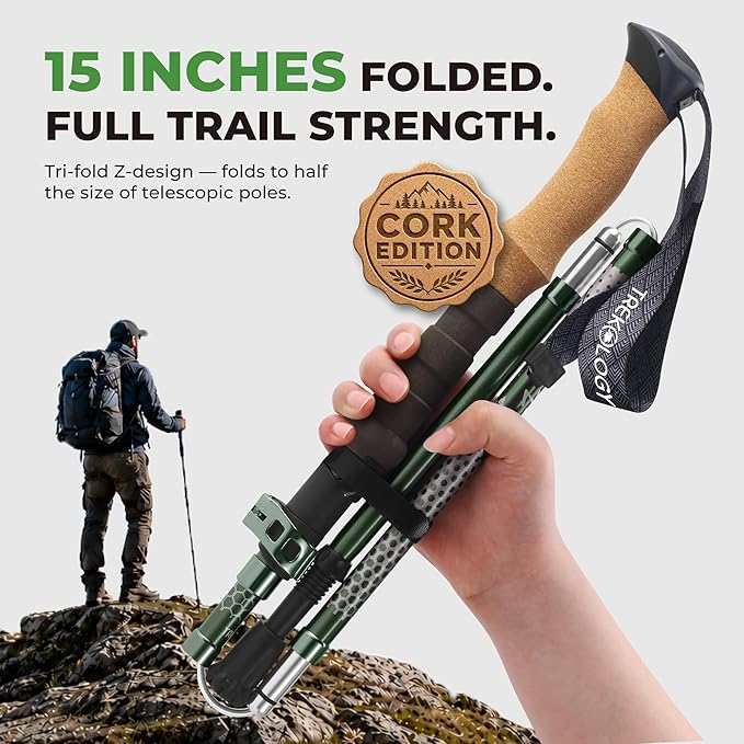 Trekology Trek-Z Collapsible Hiking & Trekking Poles - Balance Support for Seniors, Women, and Men, 2pc Per Set