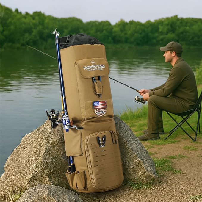 Tough Outfitters Fishing Rod Case - Fishing Pole Case for Travel & Storage - Pole Carrier Bag with Adjustable Shoulder Strap