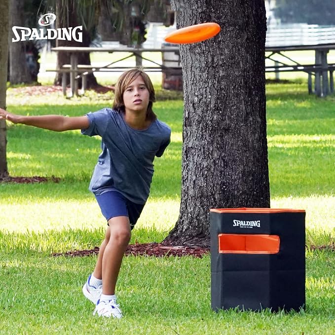 Spalding - Disc Toss Game Set, Includes 2 Folding Target Cans & 2 Discs, Easy Setup Outdoor Game for All Ages, Travel-Friendly for Backyard, Beach, Park, Camping, Tailgates