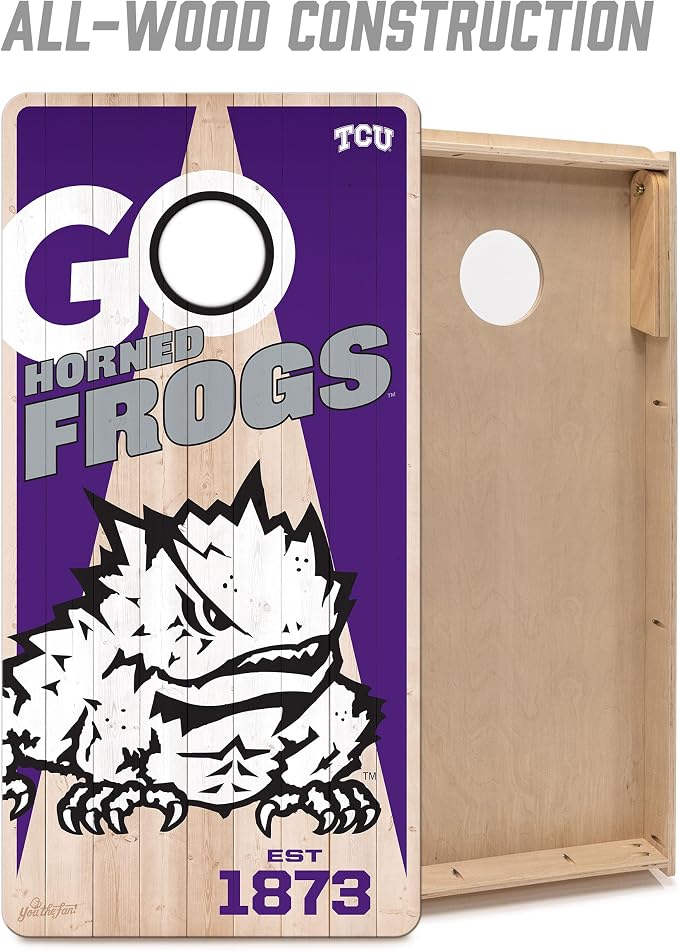 YouTheFan NCAA 2’ x 4’ Professional Wood Cornhole Game