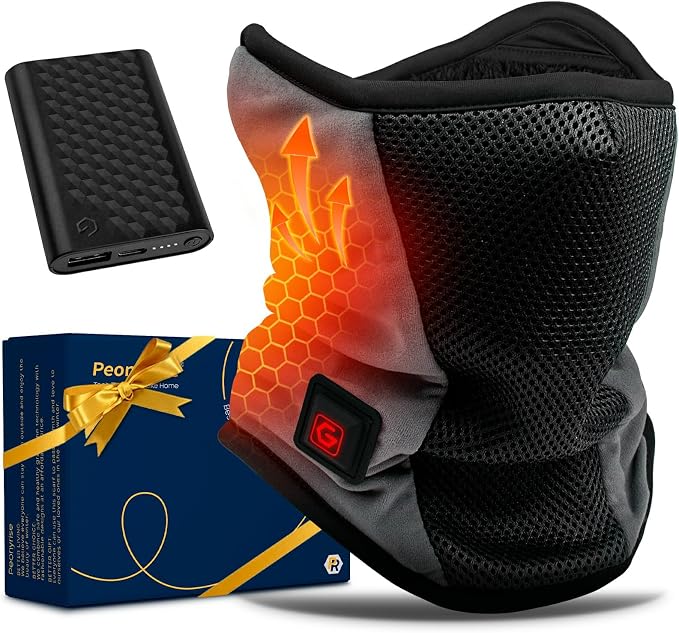 Graphene Heated Balaclava Neck Gaiter Gifts for Men Women Warm Cold Winter Gift for Ski Snowboard Motorcycle
