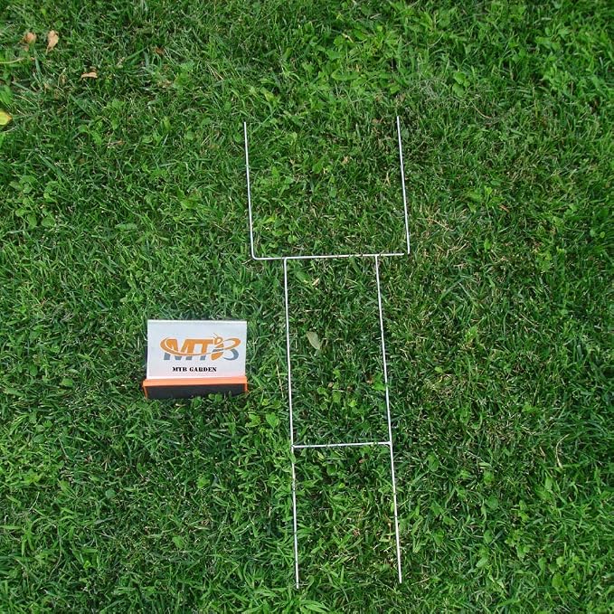 H Frame Wire Stakes 30 x10 inch 9 Gauge Galvanized Wire -Yard Sign Stakes Fit for 4mm, 5mm Corrugated Signs, Heavy Duty Metal Step Stakes, Pack of 10