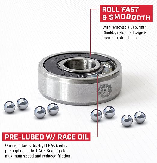 Fireball Dragon Race Oil Bearing Lubricant & Fireball Dragon Race Skateboard Bearings Bundle