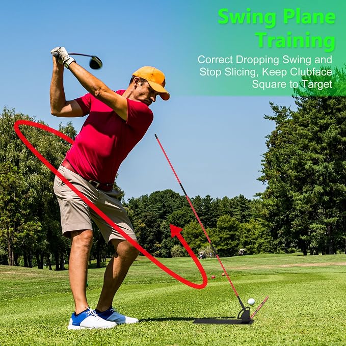 Golf Alignment Sticks - Golf Sticks Alignment Holder Plate, Golf Alignment Rods Aid for Aiming, Putting, Full Swing Trainer, Posture Corrector Golf Training aid