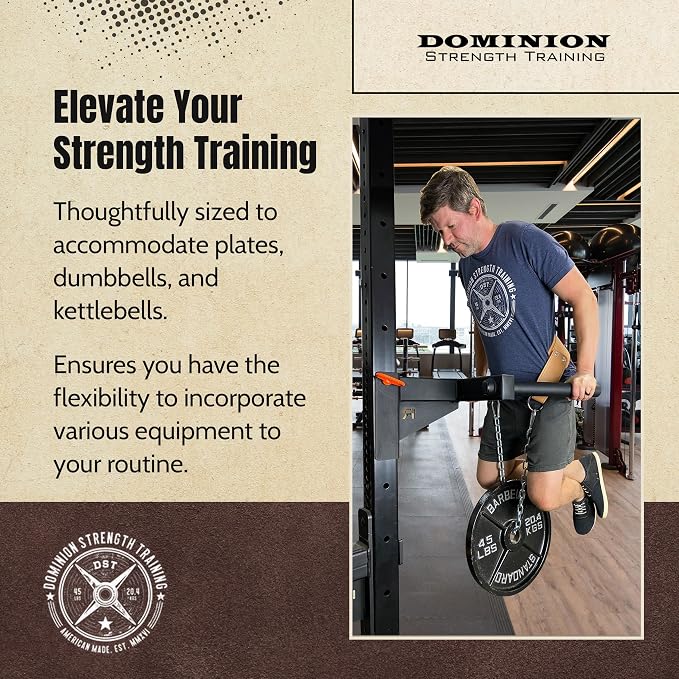 Heavy-Duty Leather Dip Belt with Steel Chain - Ultimate Accessory for Weighted Pullups, Dips, and Progressive Overload