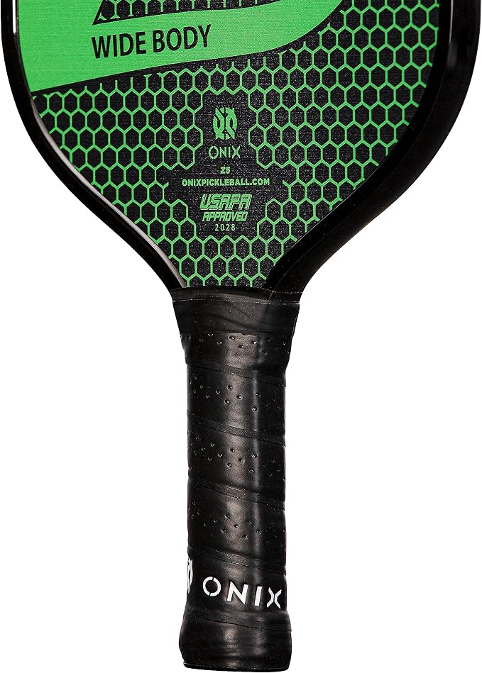 Onix Graphite MOD Z5 Carbon Fiber Pickleball Paddle with Wide-Body Shape. Honeycomb Core, Graphite Face & Cushion Comfort Pickleball Paddle Grip