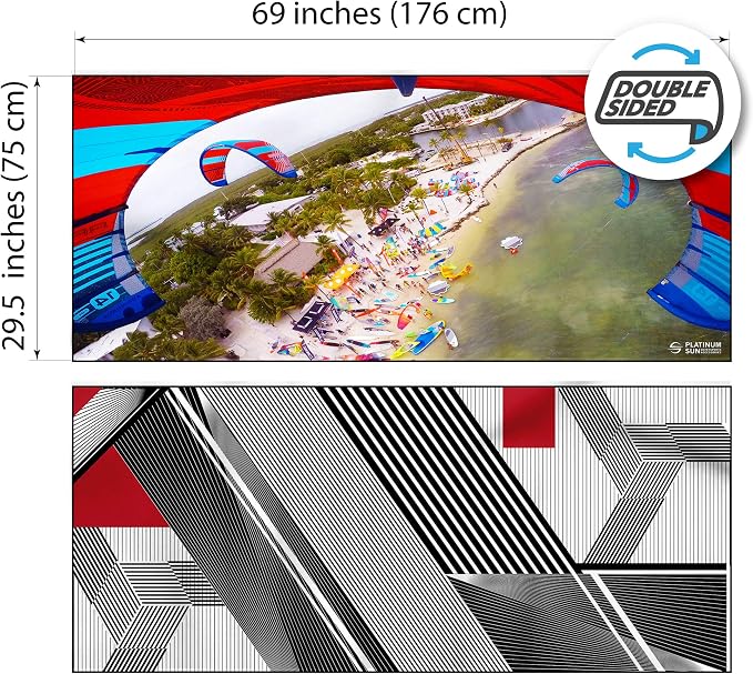 Platinum Sun Microfiber Beach Towel - Compact Travel Towels Quick Dry - Sand Free Fast Drying Swim Towel for Pool Swimmers Bath Outdoor Hiking Camping - Double Sided (68' x 30' - Kite POV)