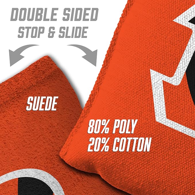 YouTheFan Officially-licensed NFL Set of 8 Cornhole Bags - All Weather Dual Sided Slide & Stop - regulation size