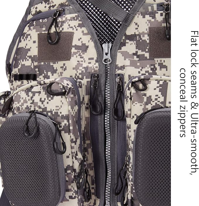 BASSDASH Strap Fishing Vest Adjustable for Men and Women, for Fly Bass Fishing and Outdoor Activities