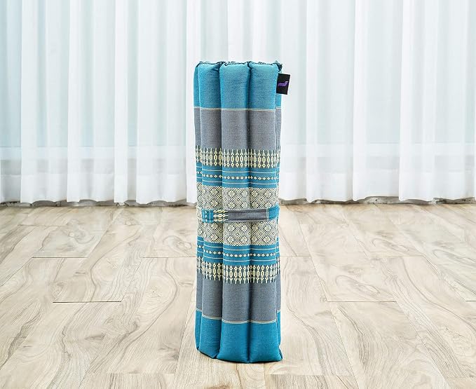Leewadee Meditation Cushion Set – 1 Small Zafu Yoga Pillow and 1 Small Roll-Up Zabuton Mat Filled with Kapok