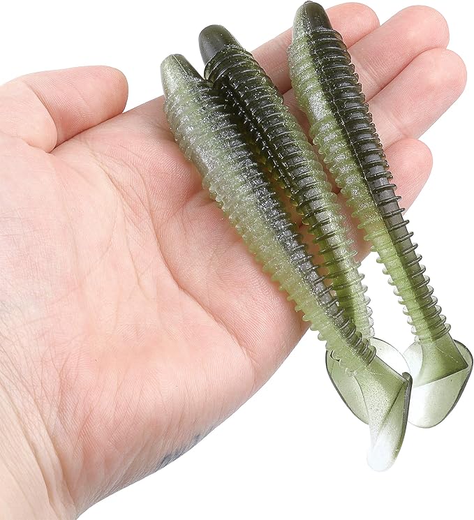 Paddle Tail Swimbaits 100/80/50PCS, 5/4/3/2 inch Soft Fishing Lures Bulk Pack – Durable Lifelike Action Lures for Bass, Trout, Crappie – Freshwater & Saltwater Fishing Gifts