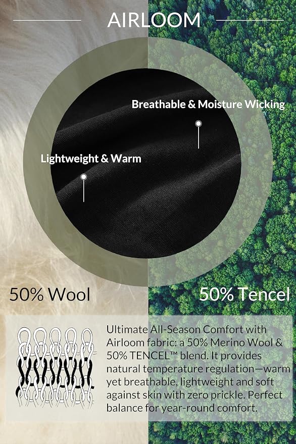 Merino Wool & Tencel Blend T Shirt for Men, Redefined Softness, Lightweight Comfort