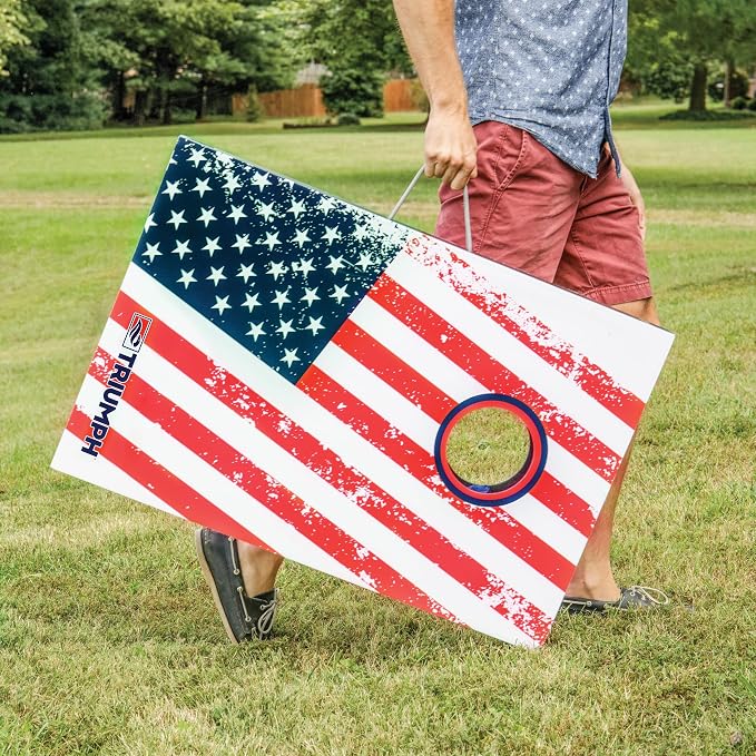 Triumph Sports 2x3 Premium Cornhole Sets - LED Options Available - 8 Bean Bag Toss Bags and Cornhole Boards Included