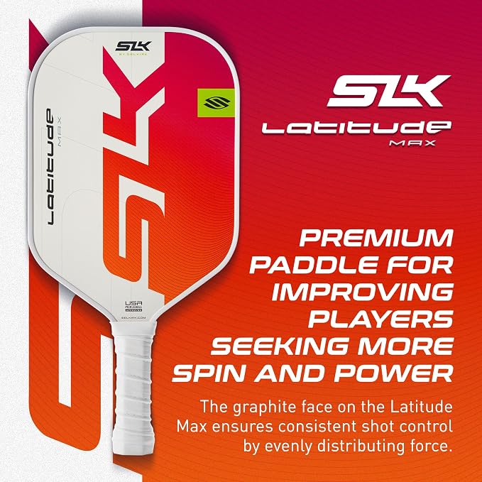 Selkirk Sport SLK Latitude 13mm Pickleball Paddle | Graphite Face with SpinFlex Surface & SX4 Polymer Core | Lightweight Pickleball Paddles for Men & Women | Control, Spin & Power