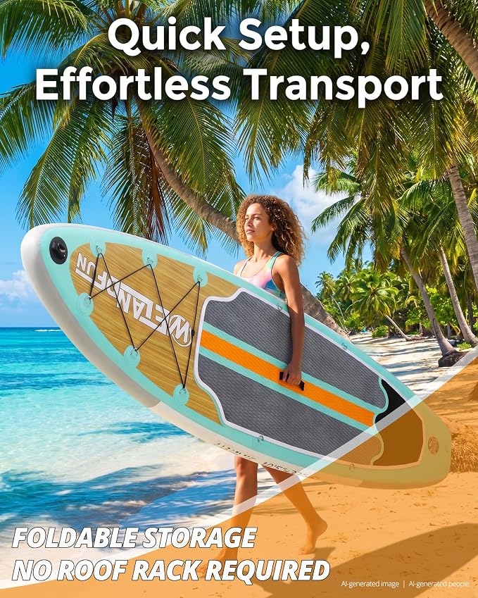 Inflatable Stand Up Paddle Board with Seat, 10'6"/10'5" SUP 440LBS, Recreational Paddleboard for Adults Beginners, Blow Up Paddle Board with Fishing Design, Camera Mount, Cooler Bag & Full Accessories