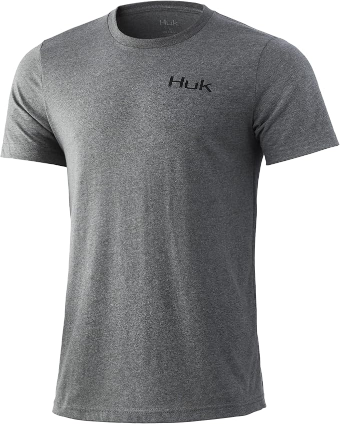HUK Mens Performance Fishing Logo Tee, Short Sleeve T-Shirt for Men