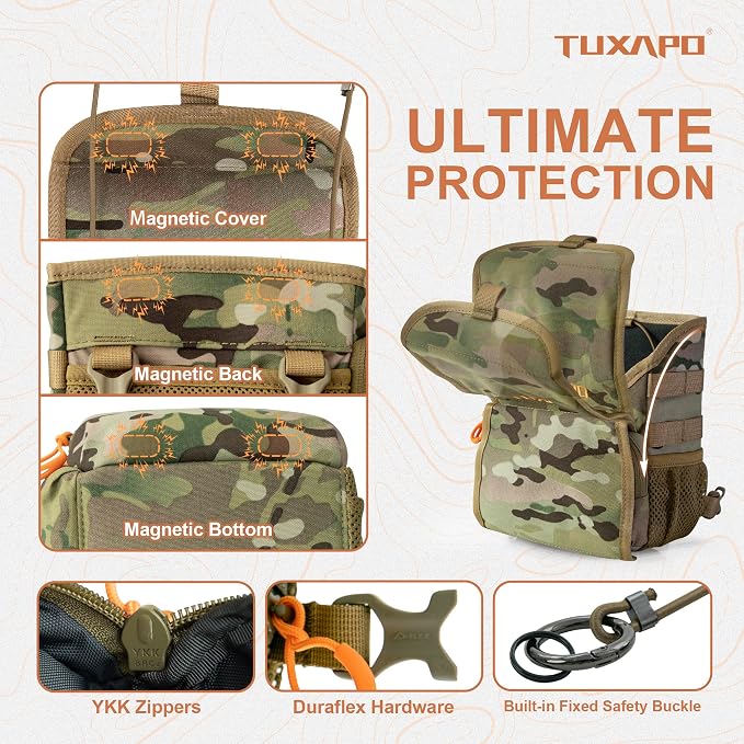 Binocular Harness Chest Pack with Rangefinder Pouch Rain Cover Bino Case for Hunting Hiking Shooting