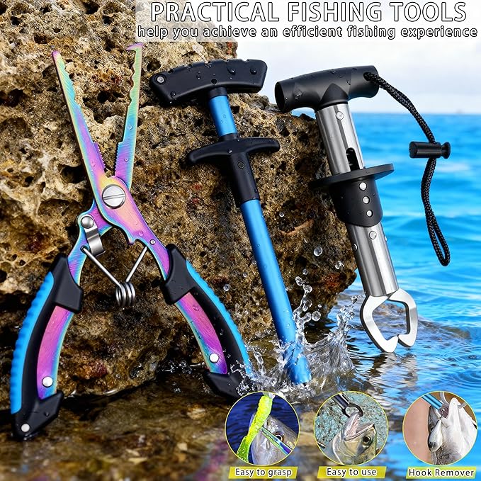 Fishing Backpack with Tackle Boxes and Rod Holder, 24L Fishing Sling Bag with Fishing Lures Kit, Fishing Gear Bag Gifts for Men Women - Black Backpack