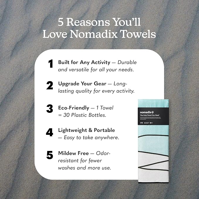 Nomadix Original Towel - National Parks- Perfect for Beach, Pool, Travel, Camping, Yoga - Made with Recycled Materials - Super Absorbent - Sand Resistant