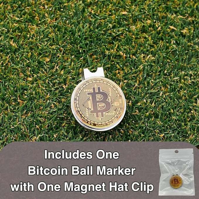 Bitcoin Golf Ball Marker and Bitcoin Golf Ball Stamp- Bundle