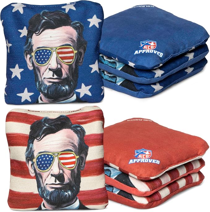 Play Platoon Cornhole Bags Set of 8 Regulation Professional Corn Hole Bean Bags ACO Approved, Competition Weight, Slick and Stick