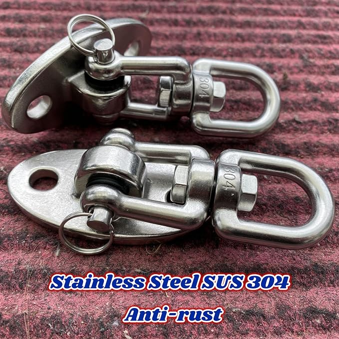 SELEWARE Ceiling Swing Mount Stainless Steel Swing Hangers Free Swivel Swing Hooks for Yoga Swing Indoor Outdoor Swing Set Porch Swing Chair Punching Heavy Bag 2000 lbs Capacity 4 Pack