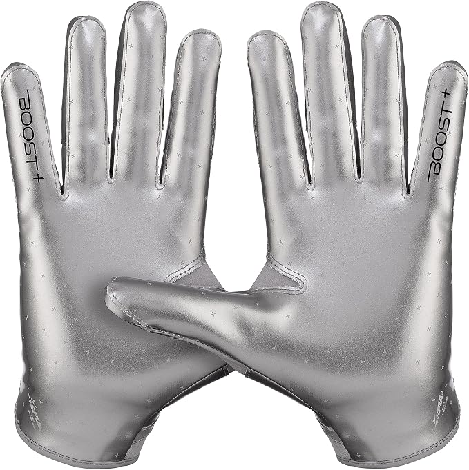 Grip Boost Football Gloves - Solid Stealth 6.0 Boost Plus Sticky Technology - Adult and Youth Football Gloves for Wide Receiver - Men's and Boys Sizes