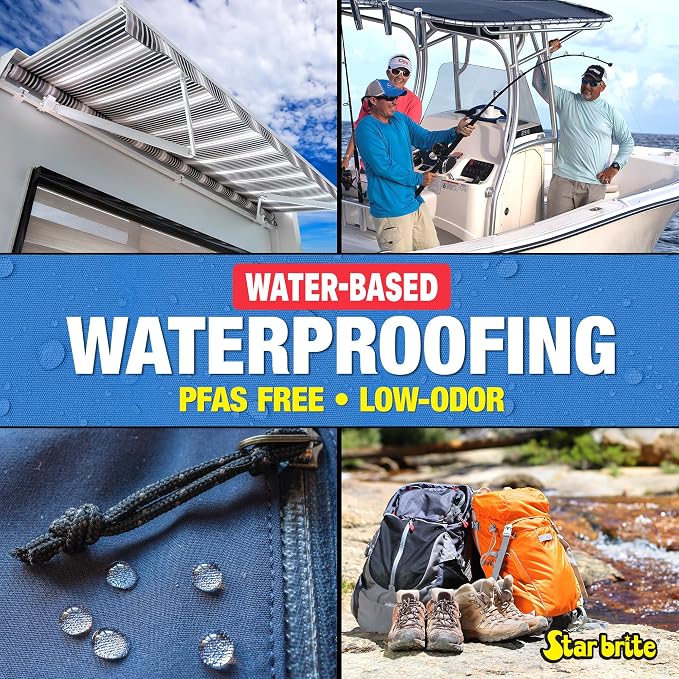 STAR BRITE Water-Based Waterproofing & Fabric Protectant - Low Odor Waterproofer for All Materials- 1 GAL (082200)