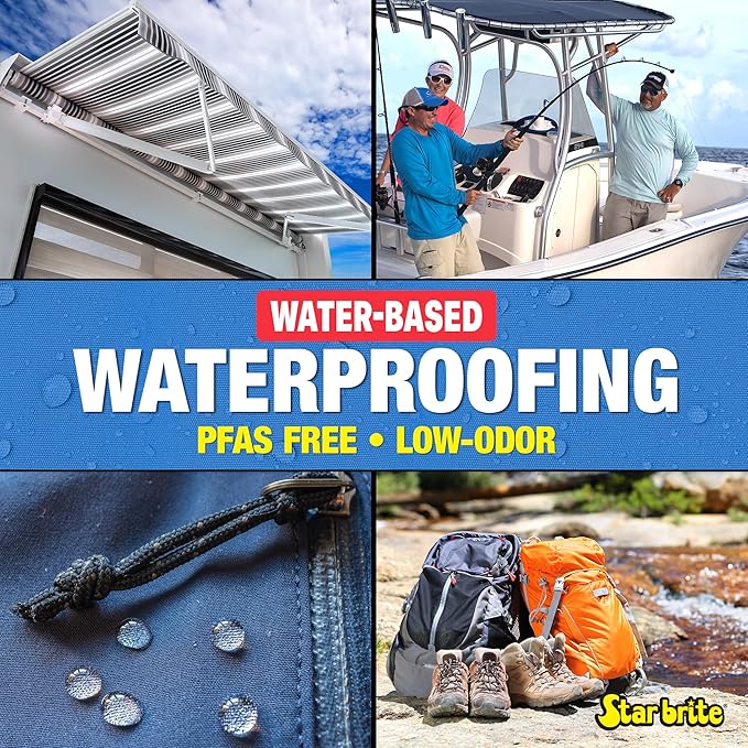 STAR BRITE Water-Based Waterproofing & Fabric Protectant - Low Odor Waterproofer for All Materials- 1 GAL (082200)