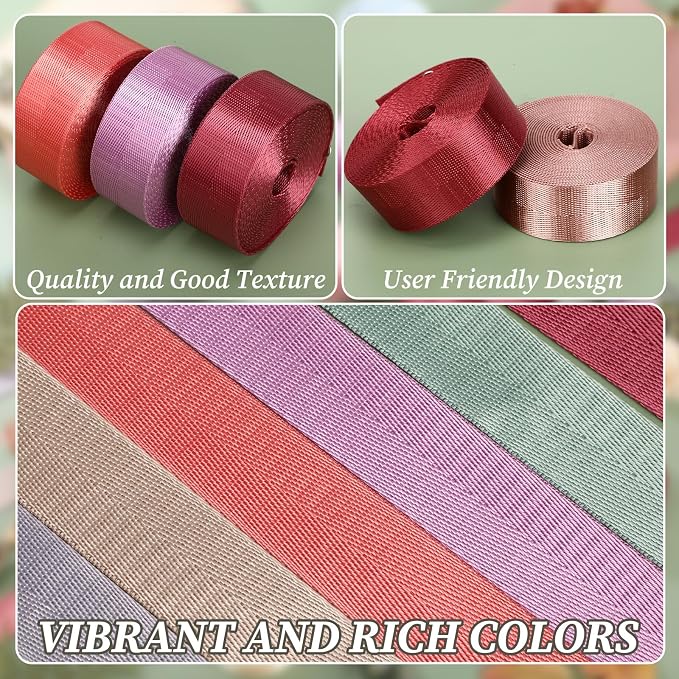 Windyun 24 Rolls Nylon Webbing 1/1.5 Inch Wide Cotton Webbing Strap 3.3 Yard 24 Colors Nylon Straps for Bag Making DIY Craft, Pet Collars, Climbing, Backpack