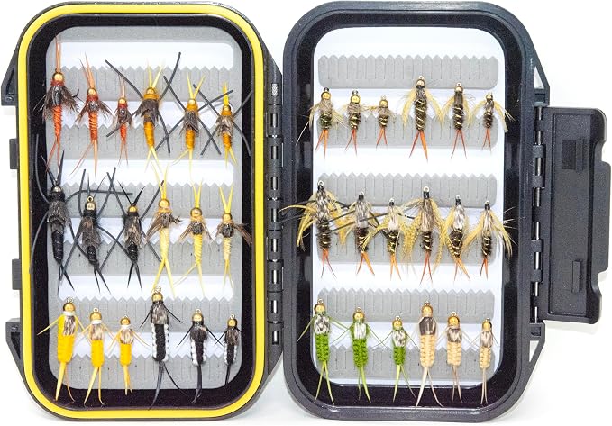 Outdoor Planet 36/48 / 60 Premium Hand Tied Fly Fishing Flies Assortment Kit | Dry/Wet/Nymph/Streamer/Terrestrial/Leech/Popper/Woolly Bugger Flies Set for Trout/Bass/Salmon/Steelhead/Panfish